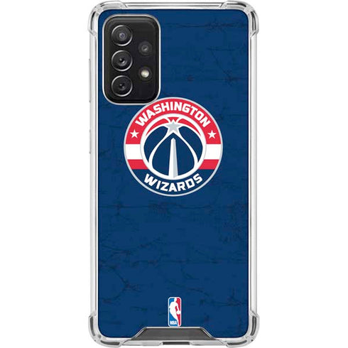 NBA Washington Wizards Blue Distressed Galaxy A72 5G Clear Case